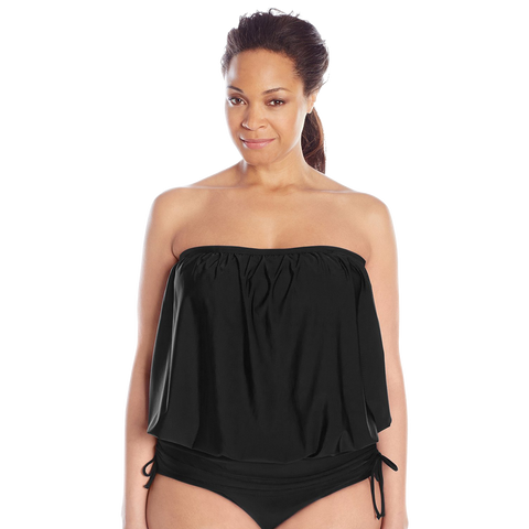 ATHENA Women's Plus Size Finesse Solid Banded Bandini