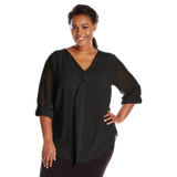 Calvin Klein Women's Plus Size Modern Essential Ruffle Front Blouse