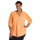 Calvin Klein Women's Plus Size Modern Essential Ruffle Front Blouse