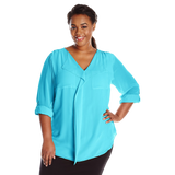 Calvin Klein Women's Plus Size Modern Essential Ruffle Front Blouse