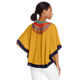 NY Collection Women's Elbow Length Scoop Neck Poncho with Crochet At Back