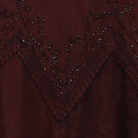 Sakkas Stonewashed Rayon Embroidered Adjustable Spaghetti Straps Long Dress